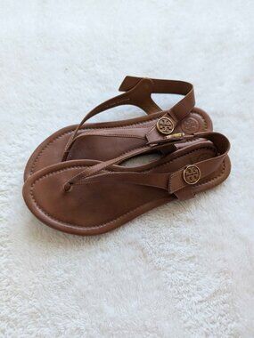 Tory Burch Brown Minne Travel Sandals Women's Size 7